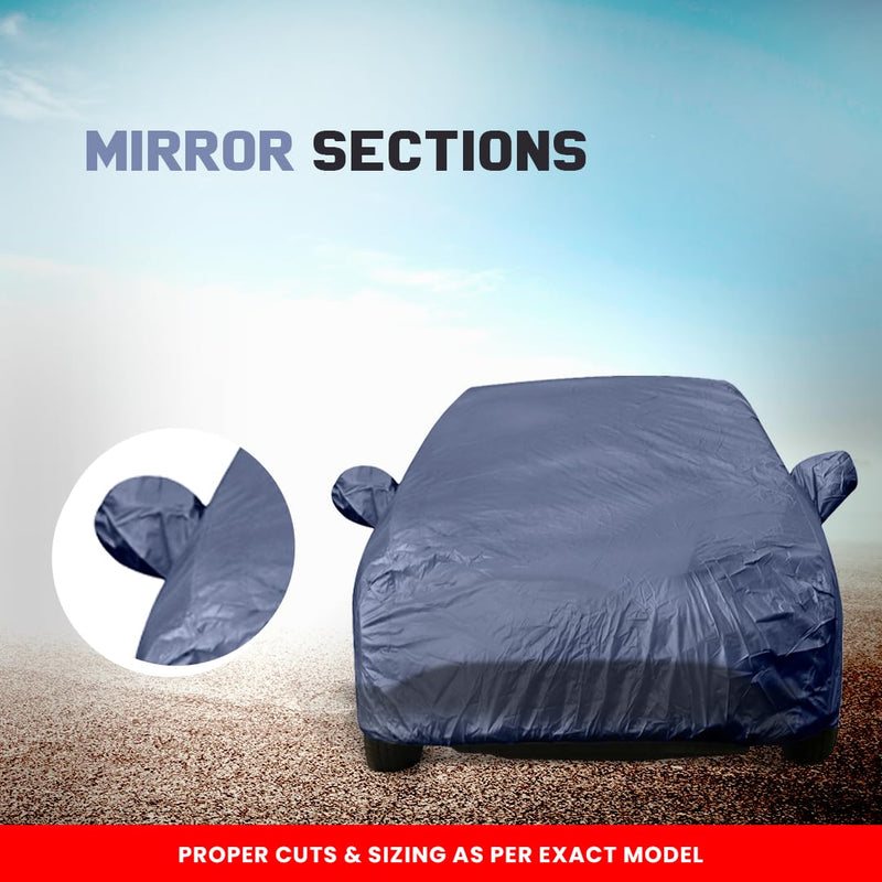 Autofact I20 New Car Cover - EasyShield - Car Body Cover for Hyundai I20 New - With Mirror Pockets, Triple Stitched, Bottom Fully Elastic, Adjustable Belt and Buckle (Navy 190T)