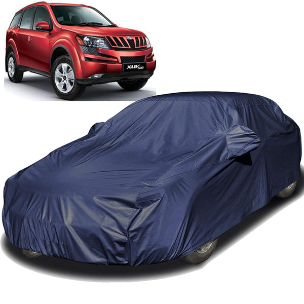 Autofact XUV 500 Car Cover - EasyShield - Car Body Cover for Mahindra XUV 500 - With Mirror Pockets, Triple Stitched, Bottom Fully Elastic, Adjustable Belt and Buckle (Navy 190T)