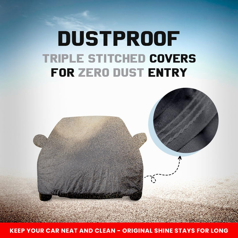 Autofact I20 New Car Cover - EasyShield - Car Body Cover for Hyundai I20 New - With Mirror Pockets, Triple Stitched, Bottom Fully Elastic, Adjustable Belt and Buckle (Grey 190T)